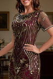 Great Gatsby Party Korte Mouwen Palilett Flapper jurk uit de jaren 1920