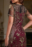 Great Gatsby Party Korte Mouwen Palilett Flapper jurk uit de jaren 1920