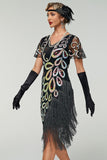 Vintage pailletten franje Great Gatsby Flapper jurk uit de jaren 20