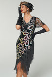 Vintage pailletten franje Great Gatsby Flapper jurk uit de jaren 20