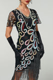 Vintage pailletten franje Great Gatsby Flapper jurk uit de jaren 20