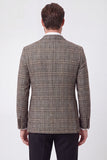Koffie-genotched revers enkelrijig herenblazer jack