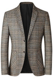 Koffie-genotched revers enkelrijig herenblazer jack
