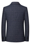 Marineblauwe Notch revers enkelrijzige herenbalblazer jas