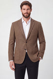 Notch reversbruin enkelrijig herenbalblazer