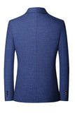 Blauw enkelrijig herenblazerjack met inkepende notch