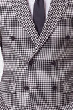 Zwarte Double Breasted Revers Revers Heren Blazer