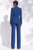 Berlin Blue Peak revers lange mouwen Damespakken met riem