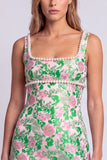 Lichtblauwe bloemenparels vierkante hals Bodycon Mini Homecoming-jurk met split
