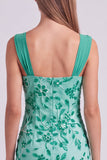 Hemelsblauwe gerimpelde bloemen bodycon korte homecomingjurk met pailletten