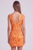 Hemelsblauwe gerimpelde bloemen bodycon korte homecomingjurk met pailletten