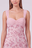 Hemelsblauwe gerimpelde bloemen bodycon korte homecomingjurk met pailletten