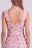 Hemelsblauwe gerimpelde bloemen bodycon korte homecomingjurk met pailletten