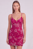 Roze bloemen bodycon pailletten met kralen versierde korte homecomingjurk met kant op de rug