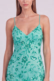 Roze bloemen bodycon pailletten met kralen versierde korte homecomingjurk met kant op de rug