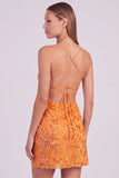 Roze bloemen bodycon pailletten met kralen versierde korte homecomingjurk met kant op de rug