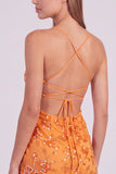 Roze bloemen bodycon pailletten met kralen versierde korte homecomingjurk met kant op de rug