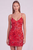 Roze bloemen bodycon pailletten met kralen versierde korte homecomingjurk met kant op de rug