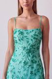 Fuchsia Spaghetti Straps Bloemige Bodycon Kralenbezette Korte Homecoming Jurk
