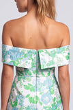 Groene strapless bloemenprint bodycon korte homecomingjurk