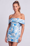 Groene strapless bloemenprint bodycon korte homecomingjurk