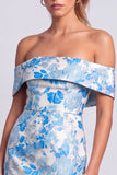 Groene strapless bloemenprint bodycon korte homecomingjurk