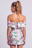 Groene strapless bloemenprint bodycon korte homecomingjurk