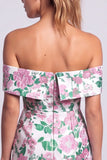 Groene strapless bloemenprint bodycon korte homecomingjurk