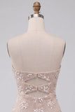 Ivoor bodycon uitgesneden strapless korte homecomingjurk met pailletten