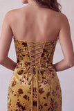 Gembergele korset bodycon strapless keyhole fluweel korte homecomingjurk