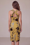 Gembergele schede Keyhole bloemen midi trouwjurk
