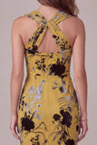 Gembergele schede Keyhole bloemen midi trouwjurk