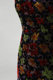Zwarte Bodycon strapless Mini Homecoming-jurk met bloemenprint en franjes