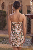 Lichte khaki korset Bodycon Sweetheart korte homecomingjurk met zijsplit