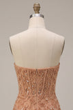 Champagne Bodycon Parel Korset Strapless kralenkleding Korte Homecoming Jurk