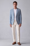 Stoffy Blue Notch Revers Blazer voor mannen met zakken