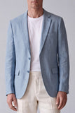 Stoffy Blue Notch Revers Blazer voor mannen met zakken