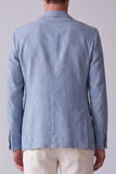 Stoffy Blue Notch Revers Blazer voor mannen met zakken