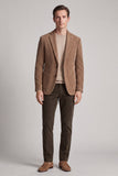 Khaki notch revers enkelknopig 2-knops herencolbert met zakken