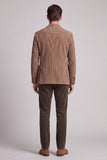 Khaki notch revers enkelknopig 2-knops herencolbert met zakken
