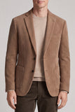 Khaki notch revers enkelknopig 2-knops herencolbert met zakken