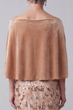Off the Shoulder Champagne High Low Velvet Gerimpelde Applicaties Moeder van de Bruid Jurk