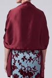 Lake Blue V-hals fluwelen zeemeermin Long Mother of the Bride jurk met cape