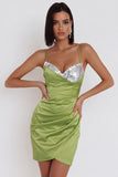 Stoffy Sage Bodycon strapless gerimpelde korte cocktailjurk met pailletten