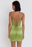 Stoffy Sage Bodycon strapless gerimpelde korte cocktailjurk met pailletten