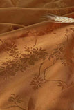 Maxi bruidsmeisjesjurk met satijnprint gebrande oranje schede met satijnprint