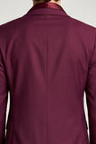 Notch revers bordeauxrood bloemen enkelrijig herenbalblazer