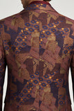 Enkelrijzige bronzer herenbalblazer met inkepende revers