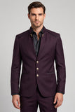 Claret enkelrijig staand herenbalblazer