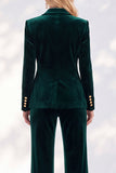Bordeauxrode fluweelpiek Peplum V-hals tweedelige damespakken